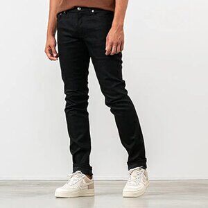 A.P.C. Petit Standard Slim Leg Button Fly Jeans Black Size 33